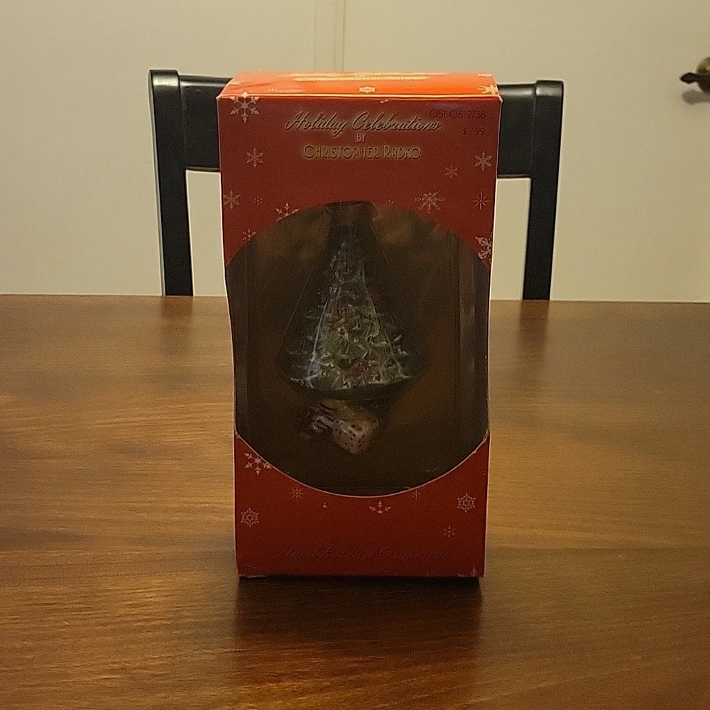 Vintage Holiday Celebration Christopher Radko Christmas Tree‎ Ceramic Ornament